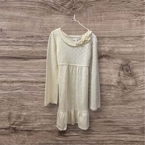 LIMITED TOO Little Girls Ivory Beautiful Dress with Crochet Notions Size 8